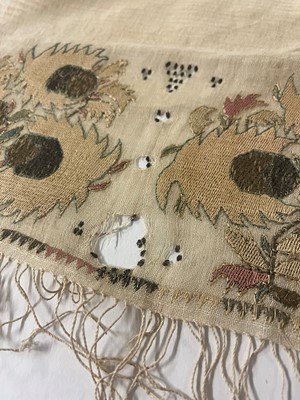 Lot 176 - A group of embroidered towels and fragments