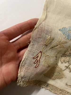 Lot 176 - A group of embroidered towels and fragments