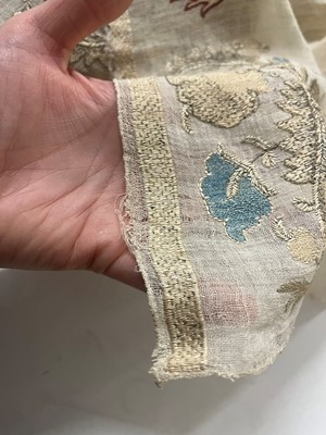 Lot 176 - A group of embroidered towels and fragments