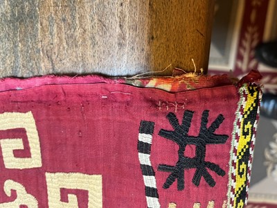 Lot 177 - A silk embroidered Lakai suzani table runner or hanging