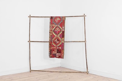 Lot 177 - A silk embroidered Lakai suzani table runner or hanging