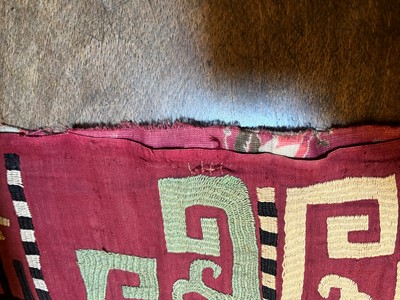 Lot 177 - A silk embroidered Lakai suzani table runner or hanging