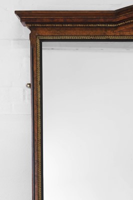 Lot 130 - An Aesthetic Period walnut, ebonised and parcel-gilt overmantel mirror