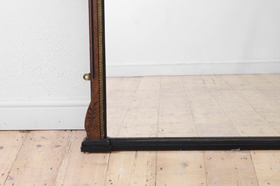 Lot 130 - An Aesthetic Period walnut, ebonised and parcel-gilt overmantel mirror