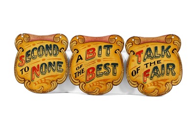 Lot 36 - A set of three double-sided fairground signs by George Duffield