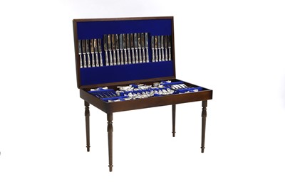 Lot 59 - A silver plated canteen