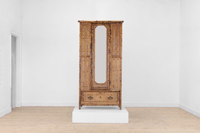 Lot 187 - A Japonesque bamboo wardrobe