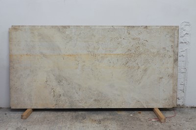 Lot 53 - A marble and travertine console table after the antique