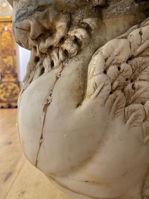 Lot 53 - A marble and travertine console table after the antique