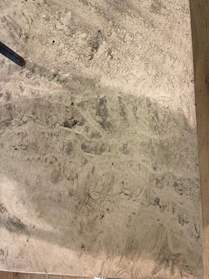 Lot 53 - A marble and travertine console table after the antique