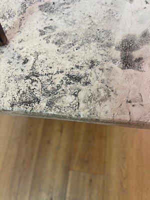 Lot 53 - A marble and travertine console table after the antique