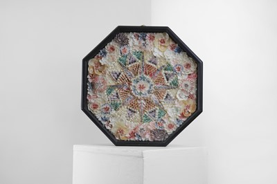 Lot 207 - A shellwork panel