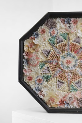 Lot 207 - A shellwork panel