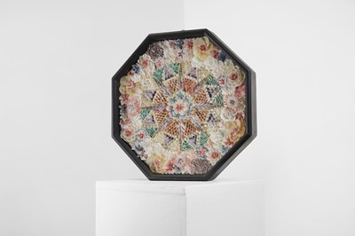 Lot 207 - A shellwork panel