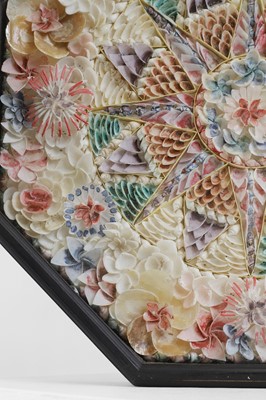 Lot 207 - A shellwork panel