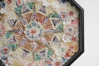 Lot 207 - A shellwork panel
