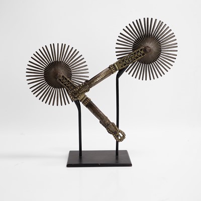 Lot 480 - A pair of brass and steel gaucho spurs