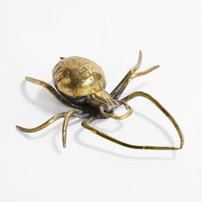 Lot 23 - A brass spider desk stand or inkwell