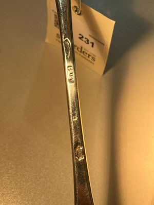 Lot 231 - A Queen Anne silver basting spoon