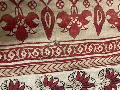 Lot 182 - A near pair of block-printed hangings