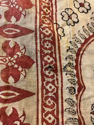 Lot 182 - A near pair of block-printed hangings