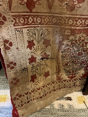 Lot 182 - A near pair of block-printed hangings