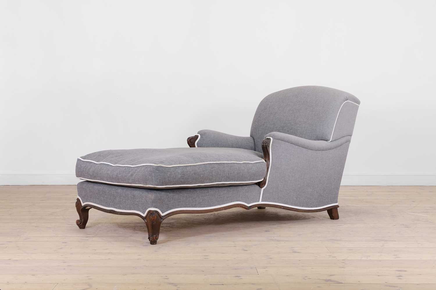 Lot 210 - An upholstered chair-back chaise longue
