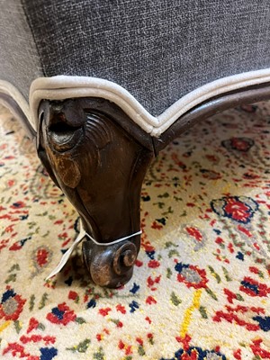 Lot 210 - An upholstered chair-back chaise longue