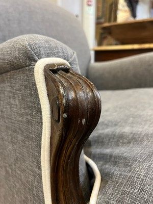 Lot 210 - An upholstered chair-back chaise longue