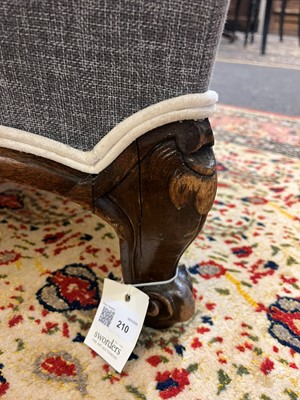Lot 210 - An upholstered chair-back chaise longue