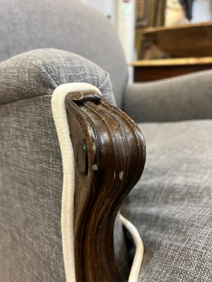 Lot 210 - An upholstered chair-back chaise longue