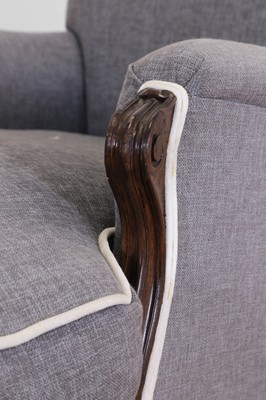 Lot 210 - An upholstered chair-back chaise longue