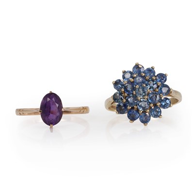 Lot 212 - Two gold gem set rings