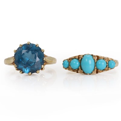Lot 186 - Two 9ct gold gem set rings