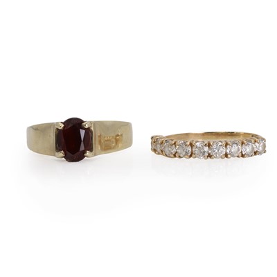 Lot 206 - Two gold gem set rings