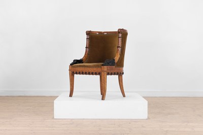 Lot 61 - A Charles X-style faux maple bergère