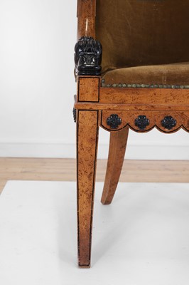 Lot 61 - A Charles X-style faux maple bergère