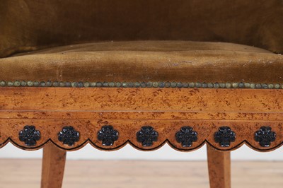 Lot 61 - A Charles X-style faux maple bergère