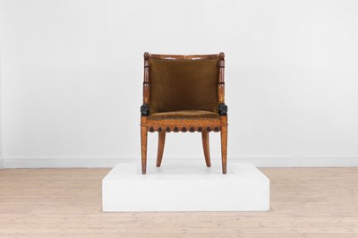 Lot 61 - A Charles X-style faux maple bergère