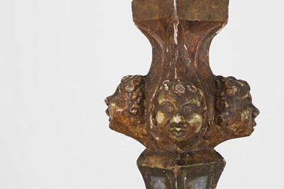Lot 195 - A painted and parcel-gilt pine and gesso floor lamp