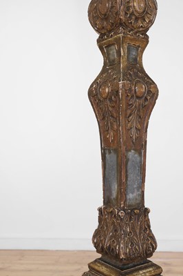 Lot 195 - A painted and parcel-gilt pine and gesso floor lamp