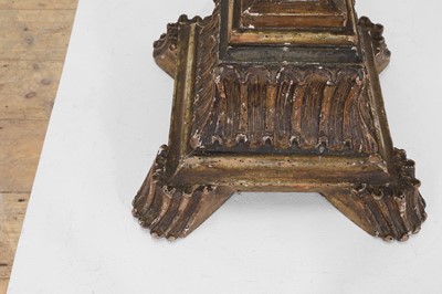 Lot 195 - A painted and parcel-gilt pine and gesso floor lamp