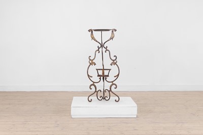 Lot 4 - A gilt-japanned wrought-iron torchère stand
