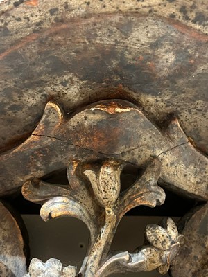 Lot 119 - A pair of silvered wooden wall brackets