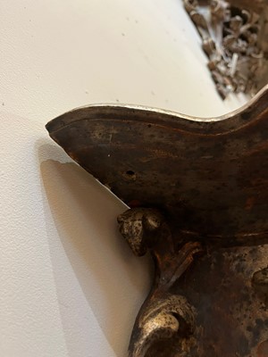 Lot 119 - A pair of silvered wooden wall brackets