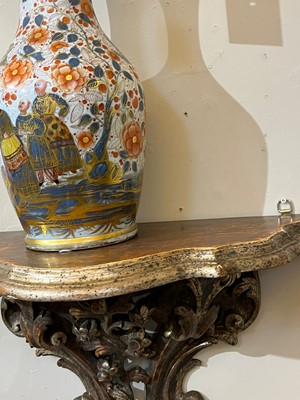 Lot 119 - A pair of silvered wooden wall brackets