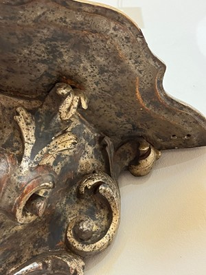 Lot 119 - A pair of silvered wooden wall brackets