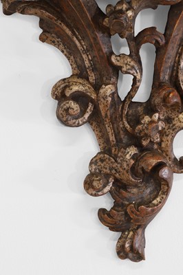 Lot 119 - A pair of silvered wooden wall brackets