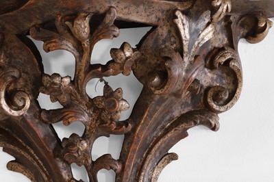 Lot 119 - A pair of silvered wooden wall brackets
