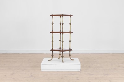 Lot 58 - A mahogany, marquetry and brass étagère